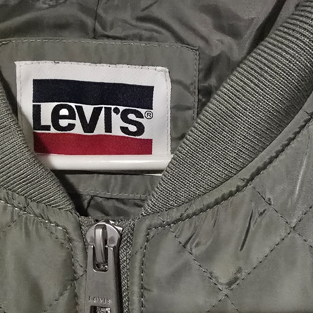 levis Diamond Quilted Bomber Jacket‎ Womens 3X Sea Green Full Zip - Picture 3 of 4